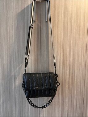Think Royln Quilted Black Crossbody Shoulder Bag